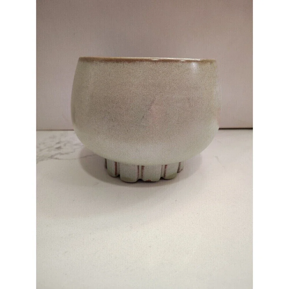 Vintage FRANKOMA  Planter Cogwheel 235  Mid Century Prairie Green Pedestal